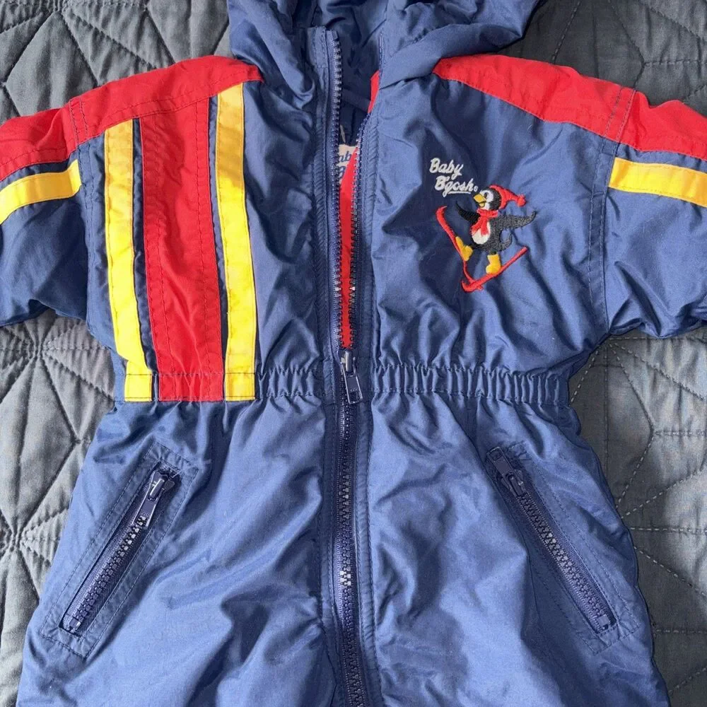 VTG 80/90s Oshkosh Baby B’gosh Snowsuit Colorblock 12m Bunting